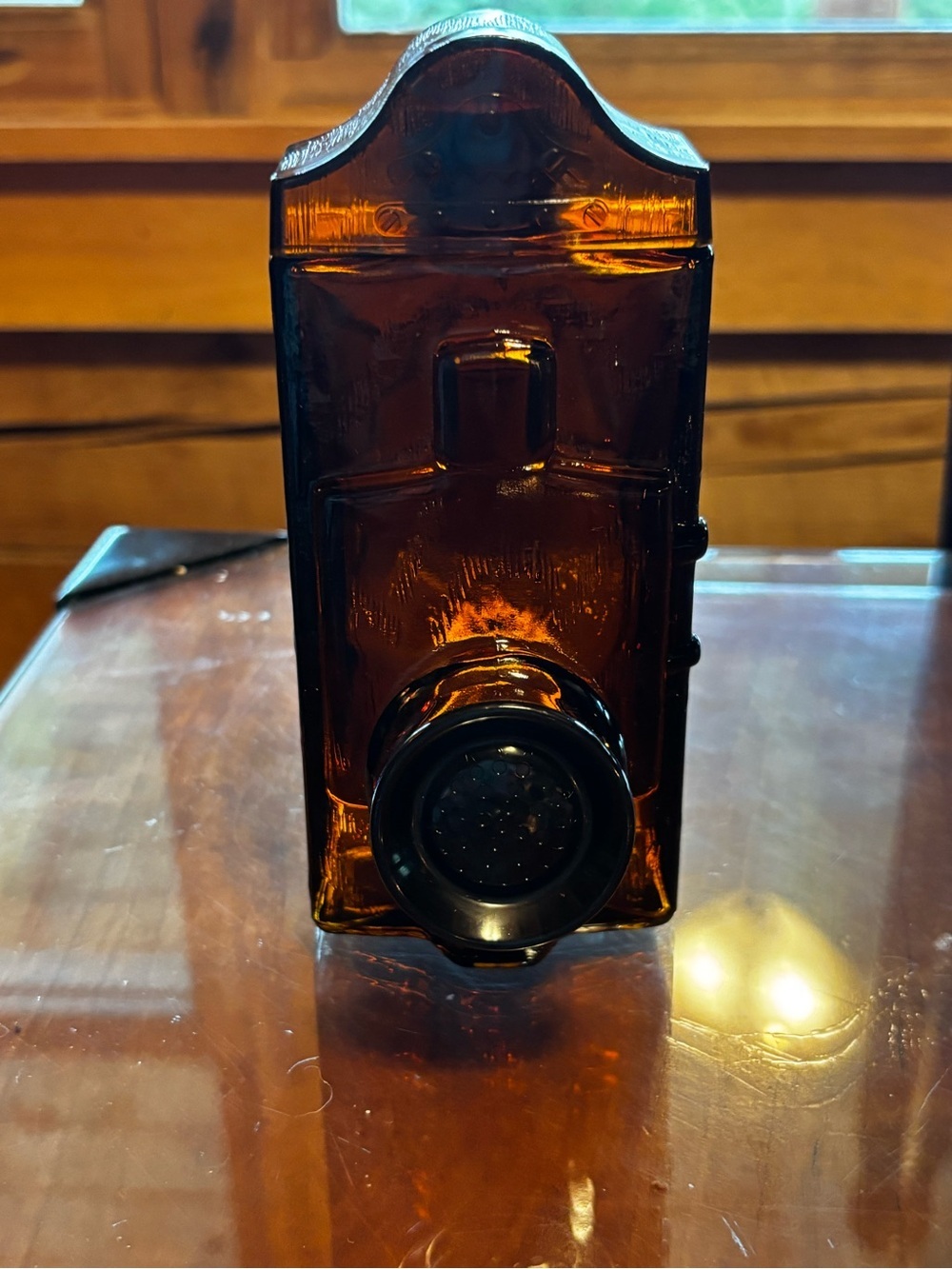 Avon Amber Glass Camera Bottle Accent